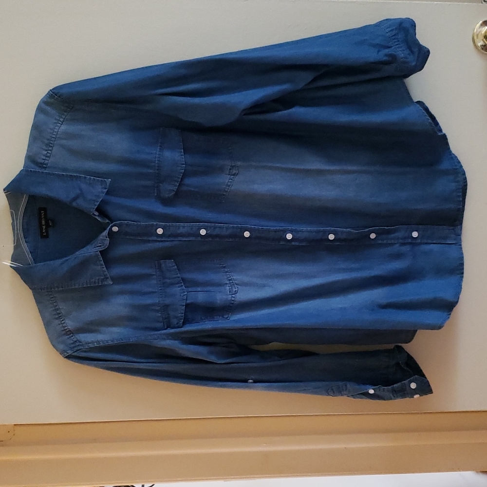 Denim long sleeve blouse